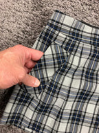 Guess Women Plaid Mini Skirt Size 28 Blue Gray Y2K Style Zip Closure