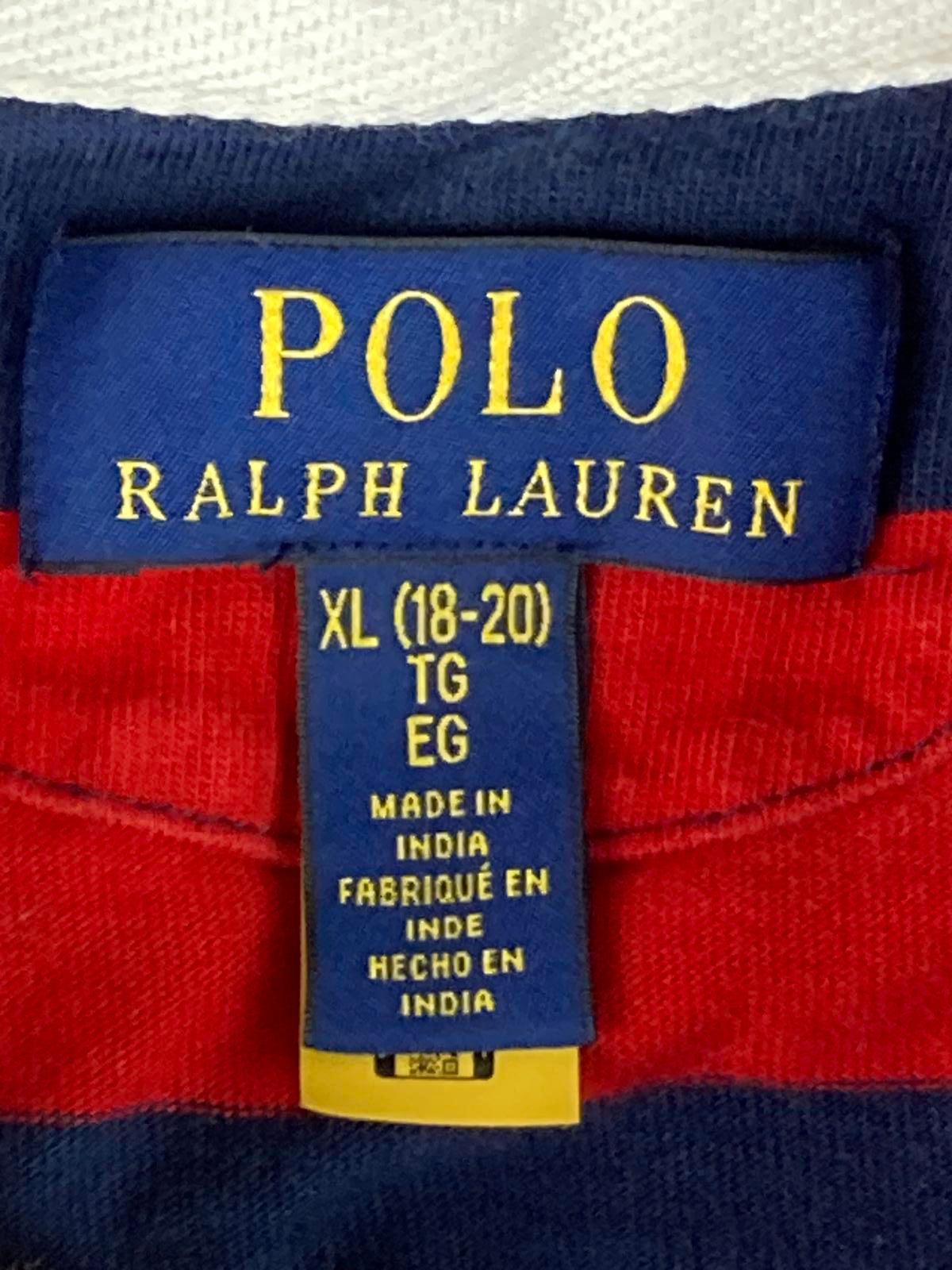 Polo Ralph Lauren Hoodie Navy Blue Red Striped Size XL