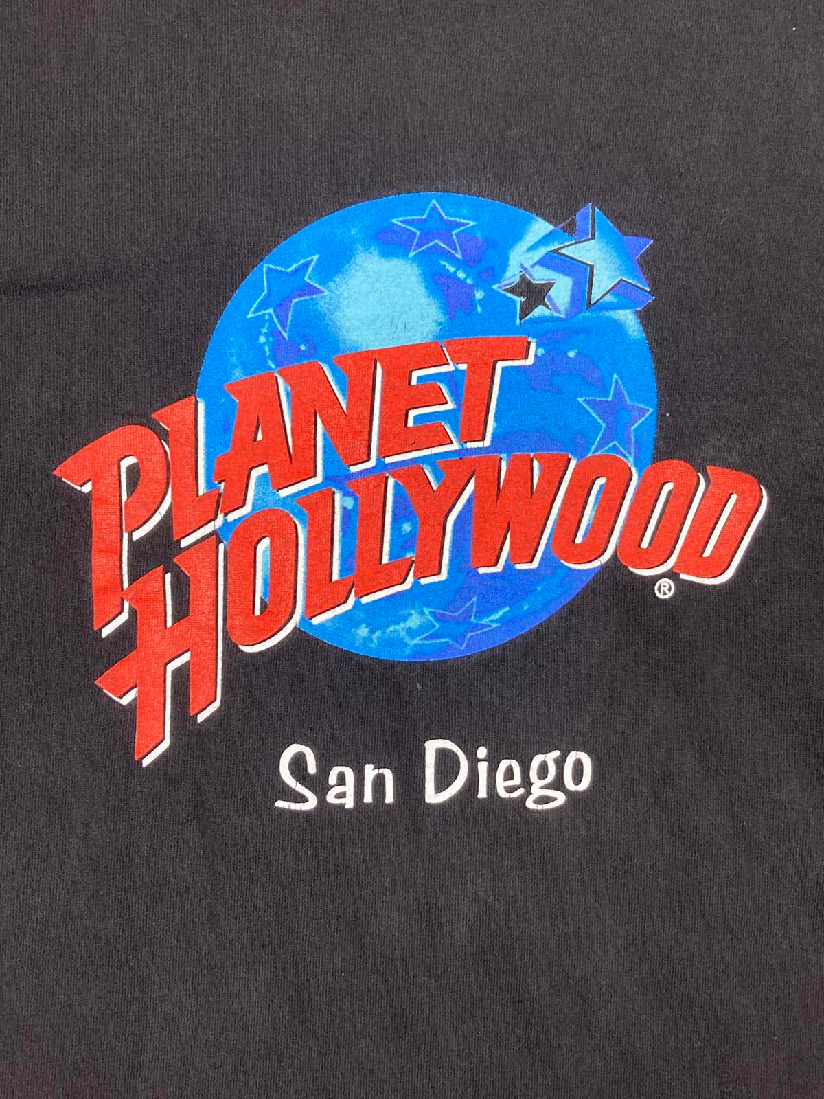 Planet Hollywood San Diego T Shirt Sz XL Short Sleeve Made in USA Black Graphic