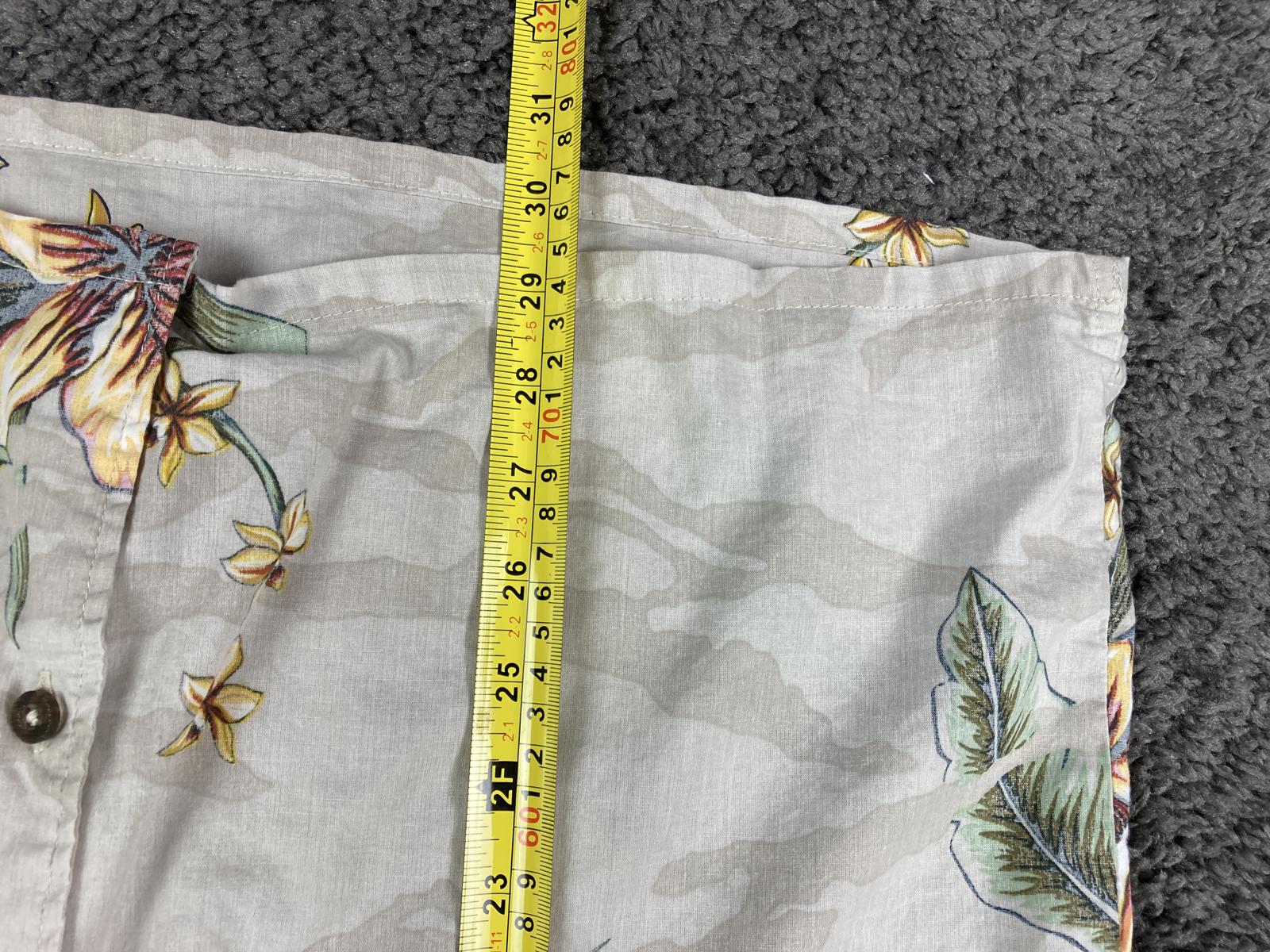 Billabong Sundays Vacay Hawaiian Shirt Men's Floral Organic Cotton Beige Sz L