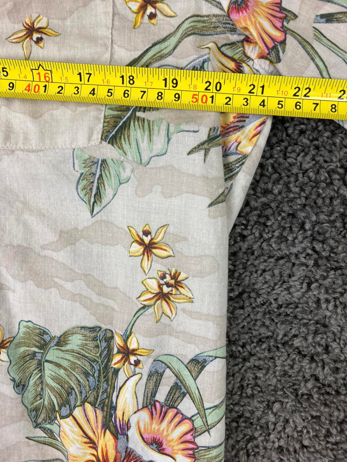 Billabong Sundays Vacay Hawaiian Shirt Men's Floral Organic Cotton Beige Sz L