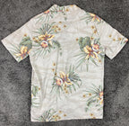 Billabong Sundays Vacay Hawaiian Shirt Men's Floral Organic Cotton Beige Sz L