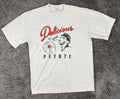 Delicious Vinyl x Peyote Logo Flip T-Shirt Los Angeles Apparel Heavyweight Sz M