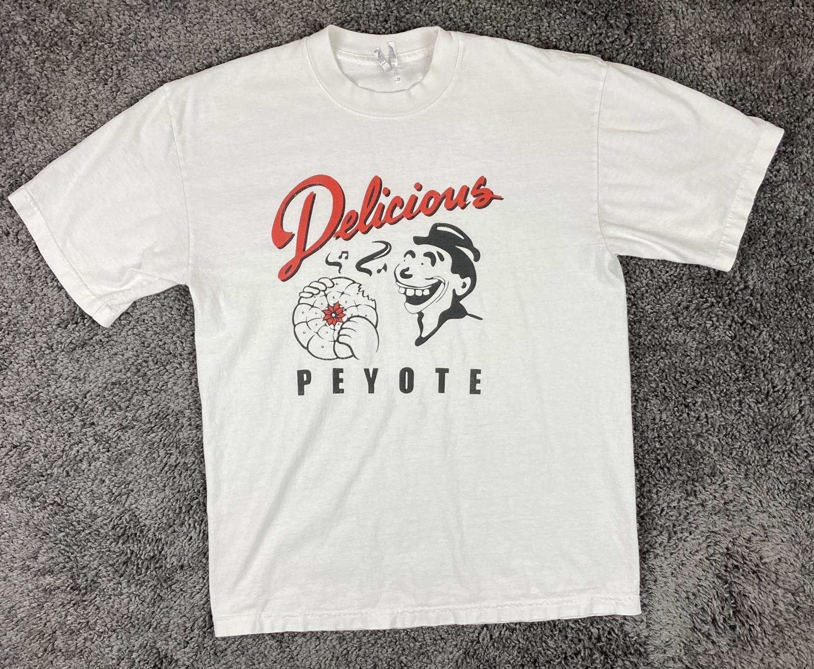 Delicious Vinyl x Peyote Logo Flip T-Shirt Los Angeles Apparel Heavyweight Sz M