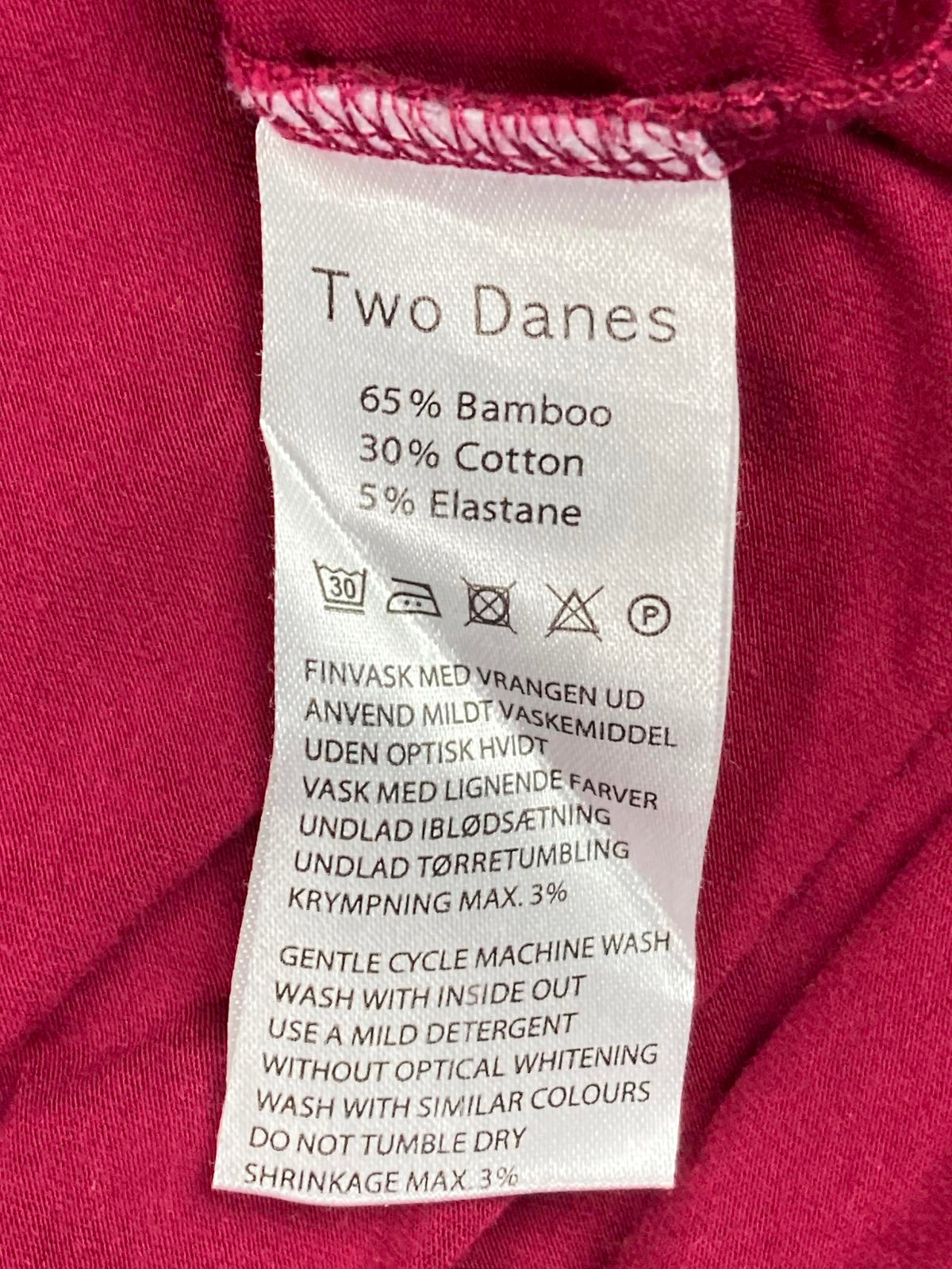 Two Danes Pink Bamboo Pocket Tunic Top Roni Rabl Lagenlook Oversized  One Size