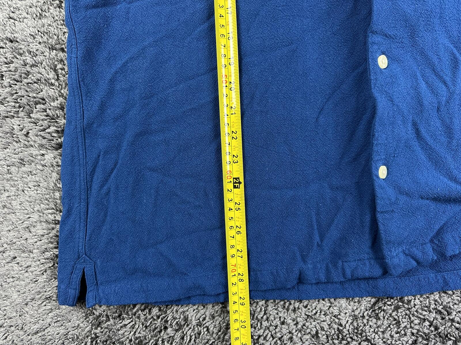 AllSaints Cudi Camp Shirt Mens Blue Short Sleeve Linen Blend Relaxed Fit Sz XL