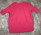 Two Danes Pink Bamboo Pocket Tunic Top Roni Rabl Lagenlook Oversized  One Size