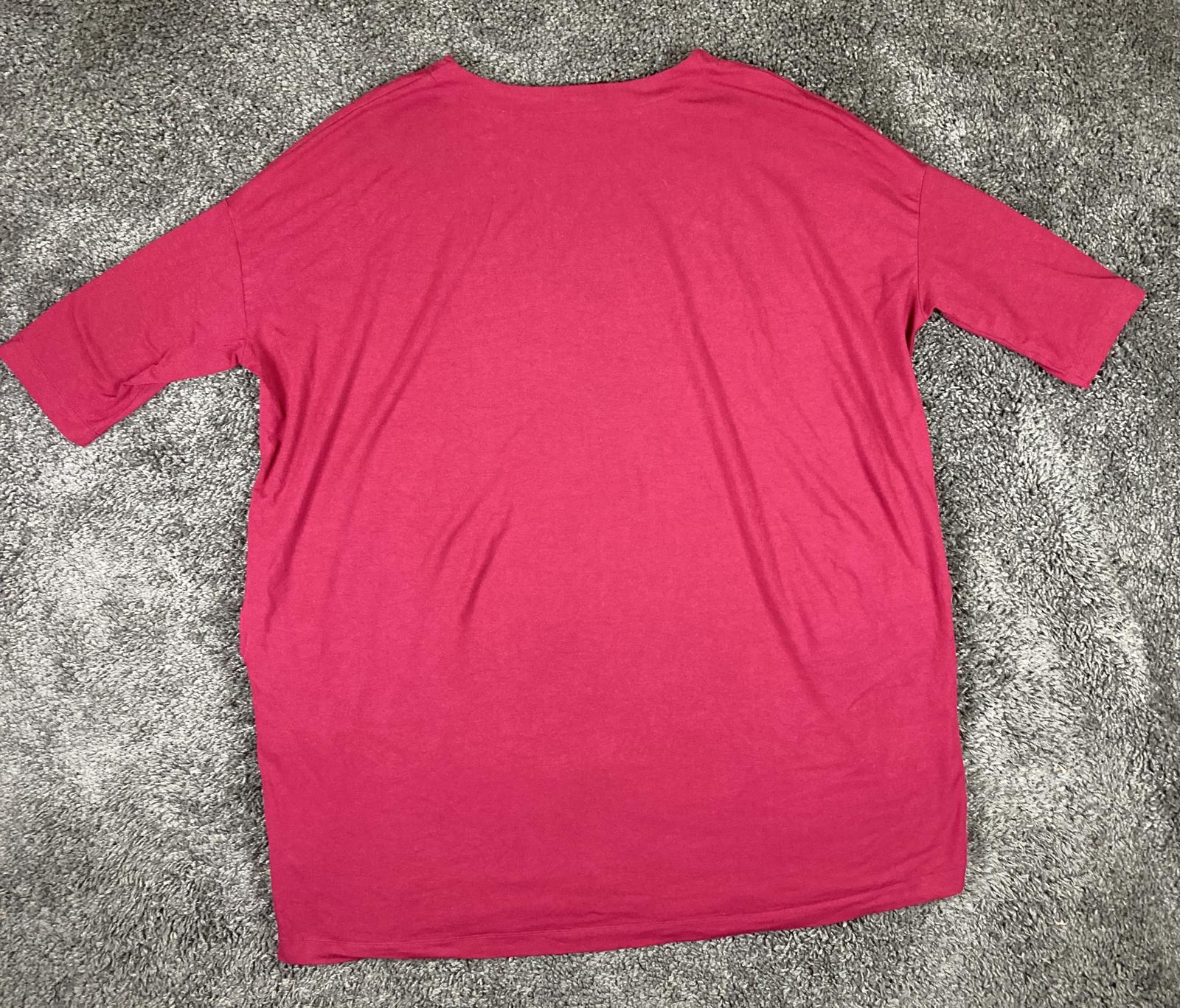 Two Danes Pink Bamboo Pocket Tunic Top Roni Rabl Lagenlook Oversized  One Size
