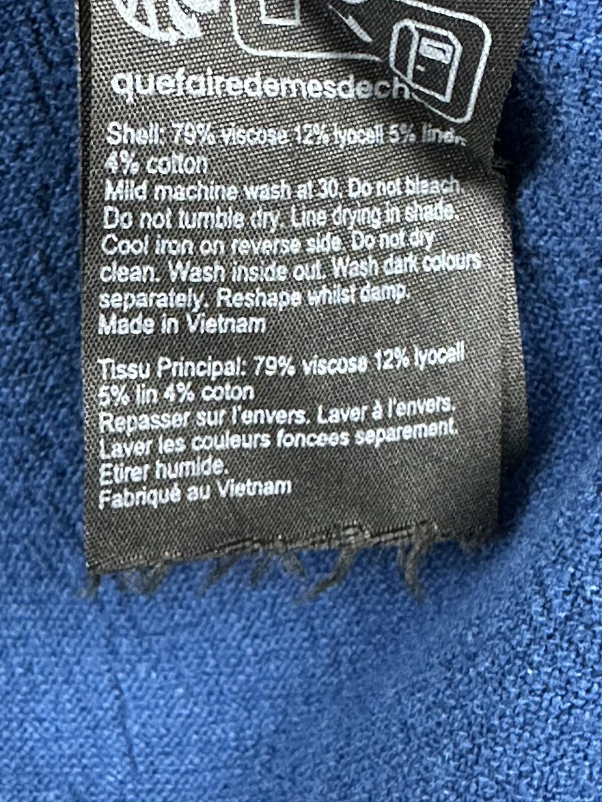 AllSaints Cudi Camp Shirt Mens Blue Short Sleeve Linen Blend Relaxed Fit Sz XL