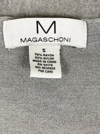 Magaschoni Gray Open Front Longline Duster Cardigan Sweater Pockets Women's Sz S