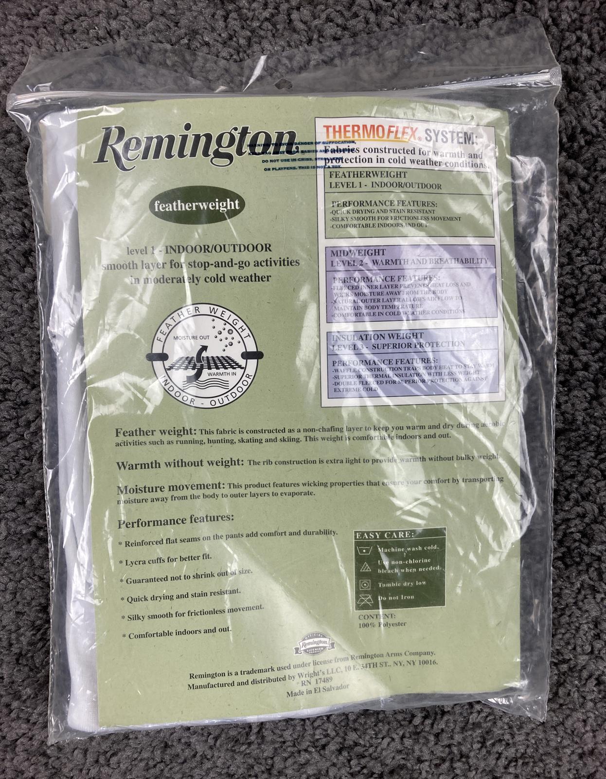 Remington ThermoFlex Mens XL Level 1 Thermal Underwear Bottoms White 2009 NWT