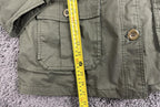 Hazel WomensOlive Green Cotton Military Utility Safari Cargo Field Jacket Sz L
