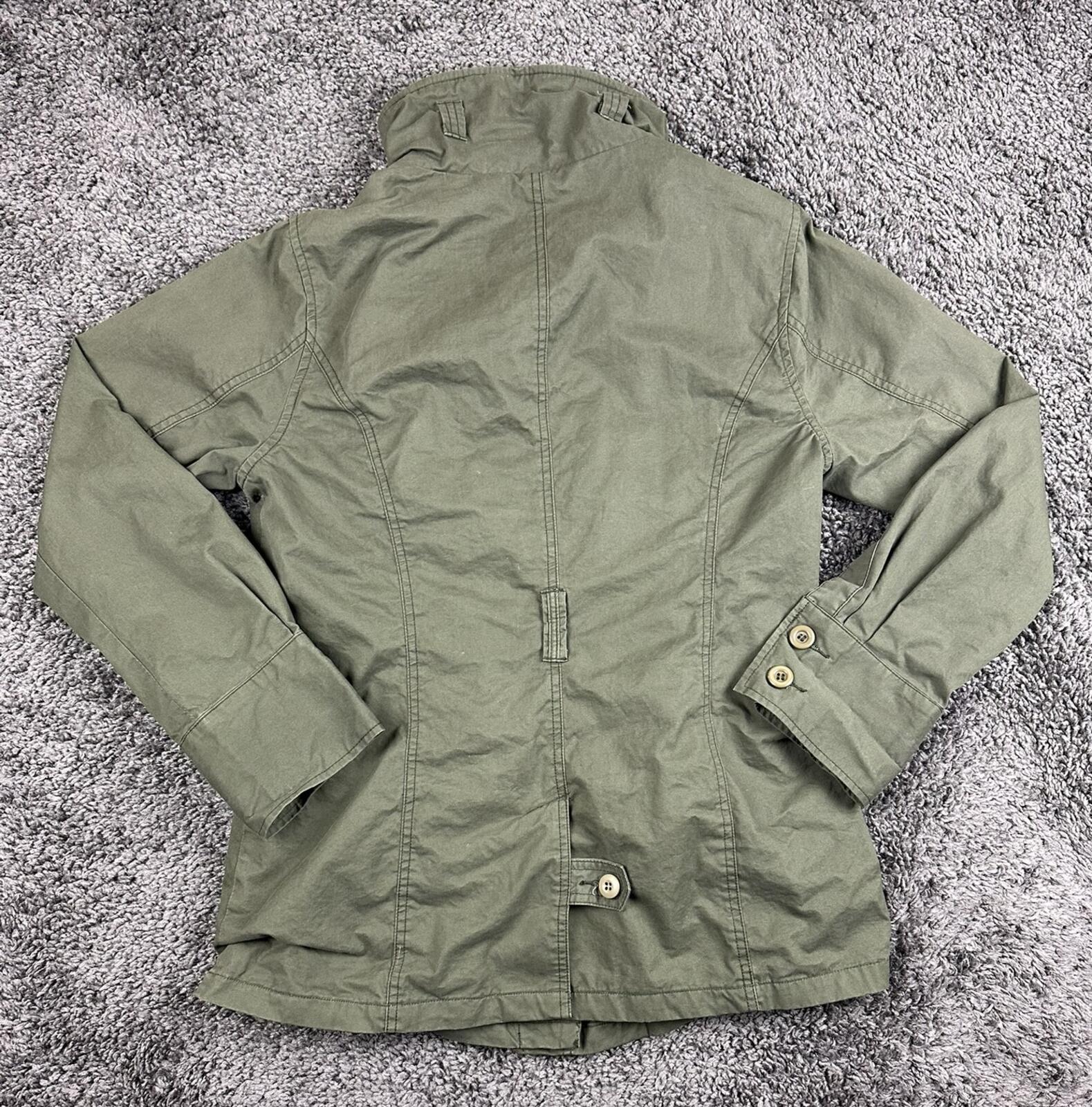 Hazel WomensOlive Green Cotton Military Utility Safari Cargo Field Jacket Sz L