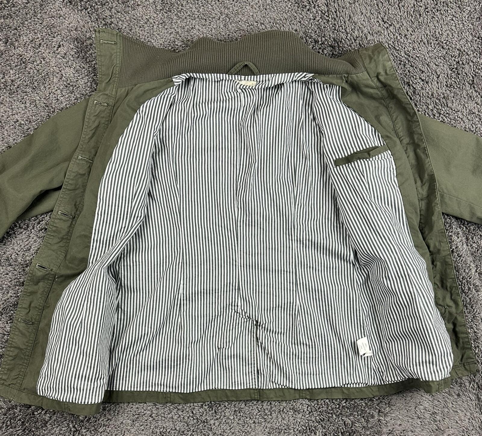 Hazel WomensOlive Green Cotton Military Utility Safari Cargo Field Jacket Sz L