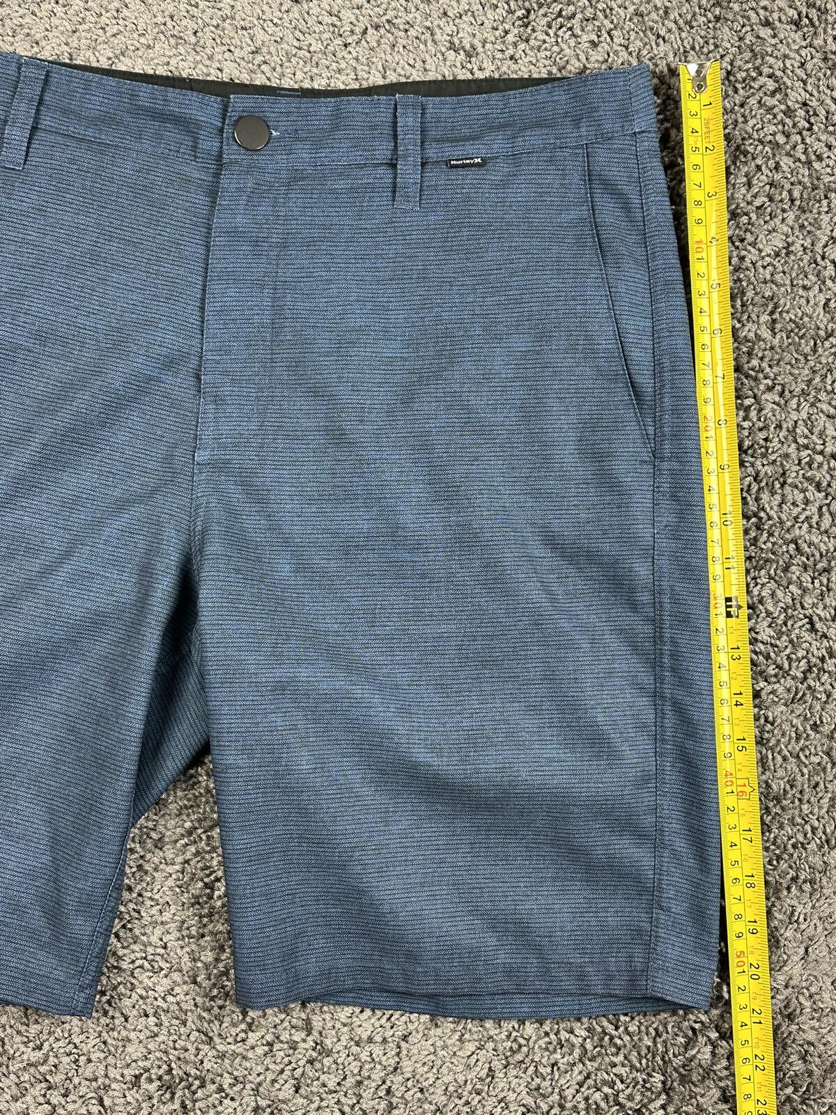 Hurley Mens Phantom Hybrid Shorts Blue Textured Quick Dry Walkshorts Sz 32