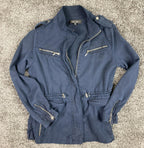 Trixxi Women’s Utility Full Zip Front Jacket- Navy Size XS