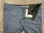 Hurley Mens Phantom Hybrid Shorts Blue Textured Quick Dry Walkshorts Sz 32