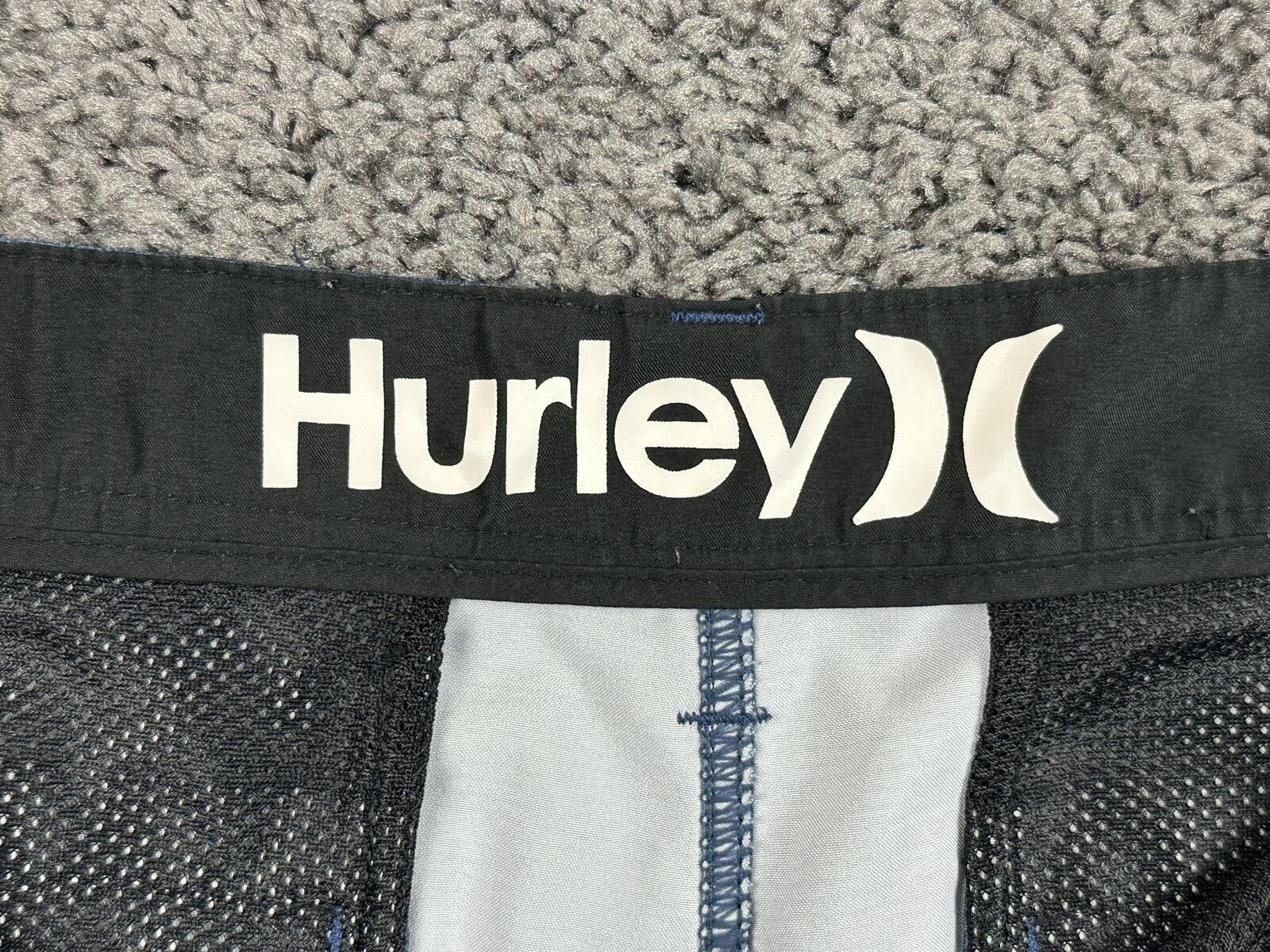 Hurley Mens Phantom Hybrid Shorts Blue Textured Quick Dry Walkshorts Sz 32