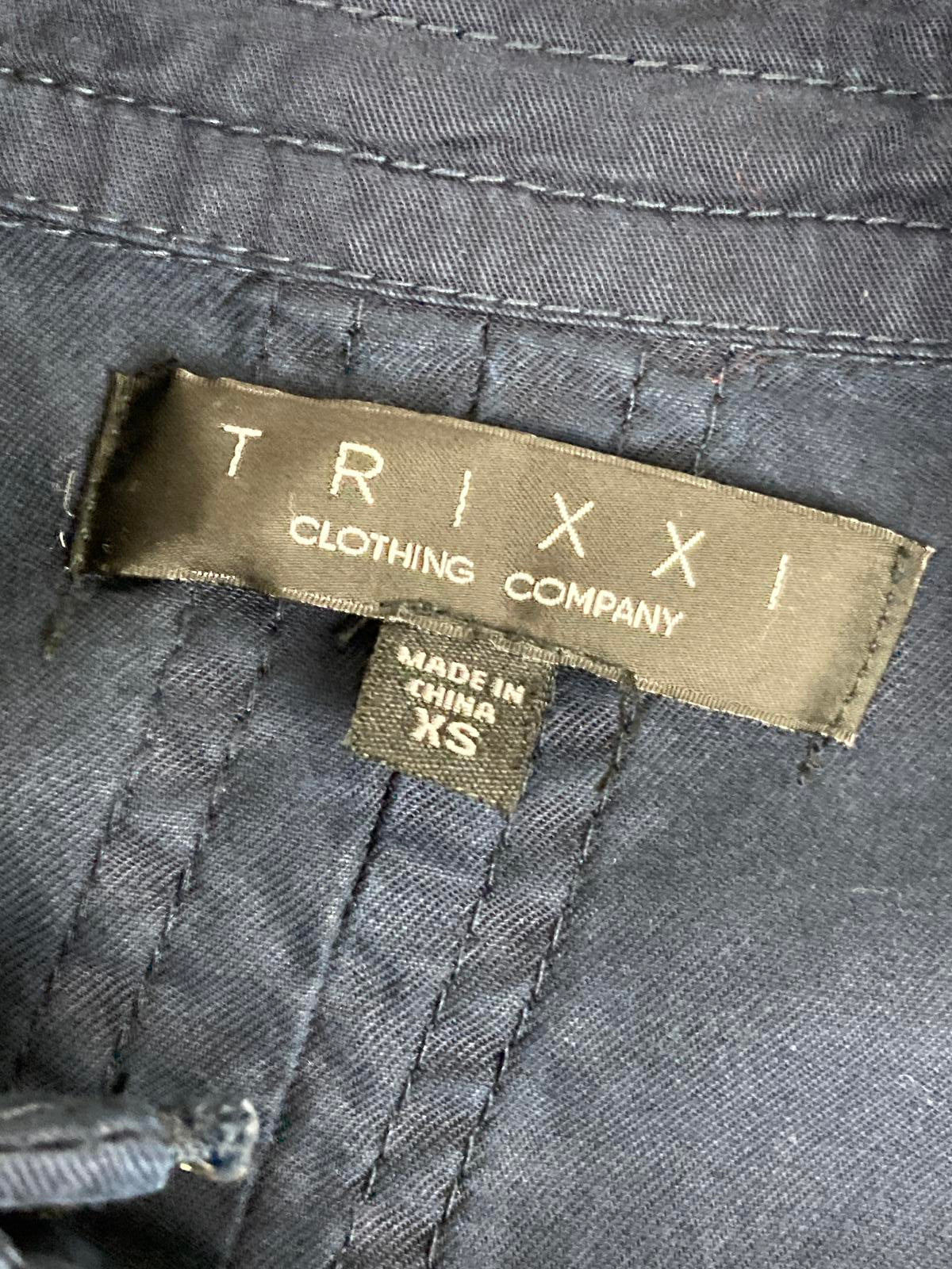 Trixxi Women’s Utility Full Zip Front Jacket- Navy Size XS