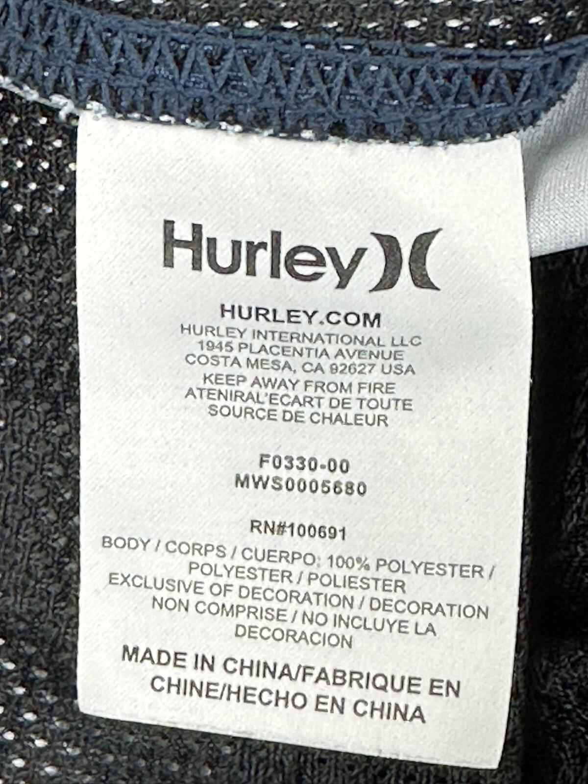 Hurley Mens Phantom Hybrid Shorts Blue Textured Quick Dry Walkshorts Sz 32