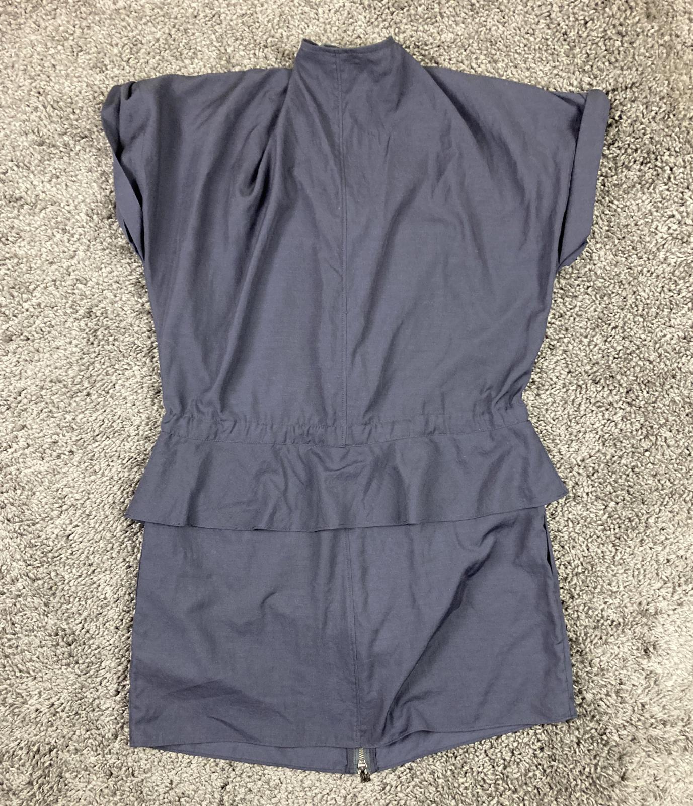 Armani Exchange AX Grey Utility Cargo Zip Front Mini Dress 100% Poly Sz SP