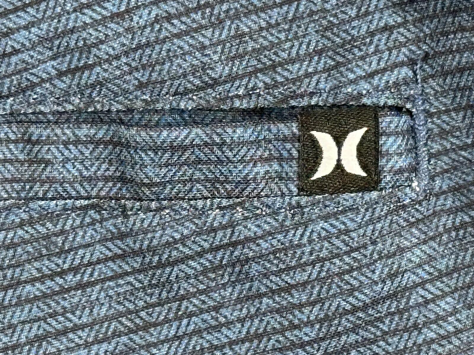 Hurley Mens Phantom Hybrid Shorts Blue Textured Quick Dry Walkshorts Sz 32