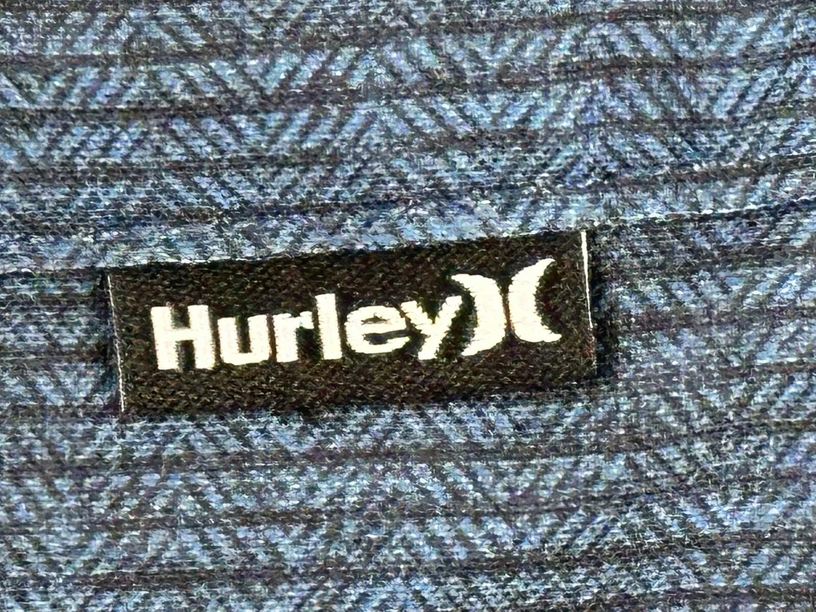 Hurley Mens Phantom Hybrid Shorts Blue Textured Quick Dry Walkshorts Sz 32