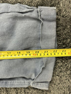 Cynthia Rowley 100% Linen Pants Women Blue Crop Wide Leg Elastic Waist Sz M