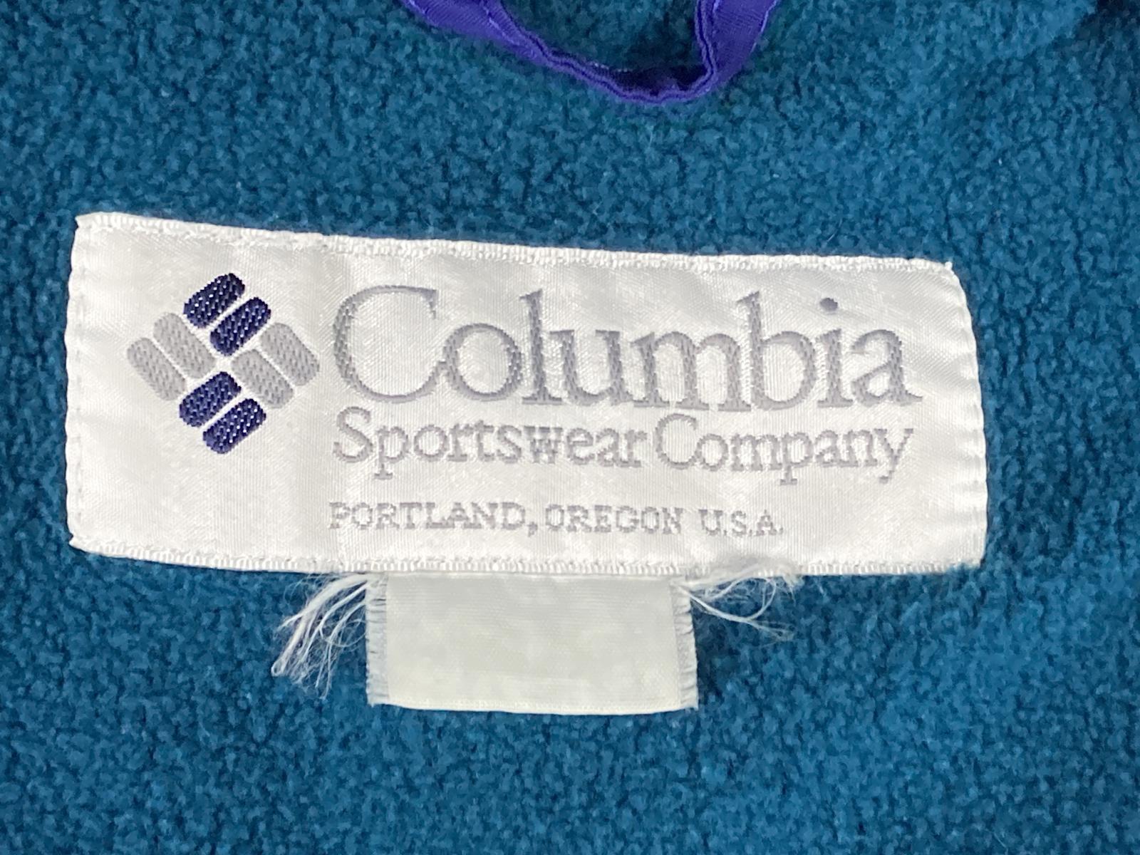 VTG 90s Columbia Sportswear Radial Sleeve Jacket Men Purple Teal Fleece Lined L