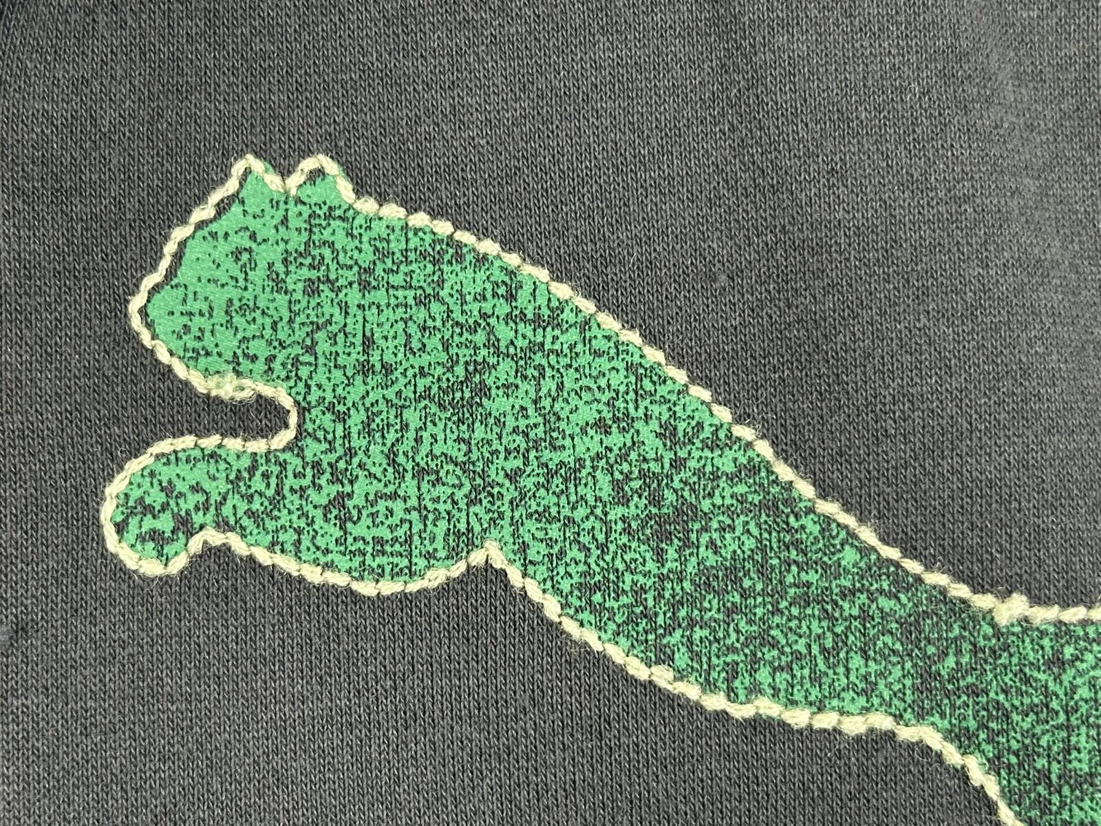 Vintage Puma Mens Full Zip Track Jacket Navy Blue Sweatshirt Green Logo Sz M