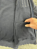 Vintage Puma Mens Full Zip Track Jacket Navy Blue Sweatshirt Green Logo Sz M