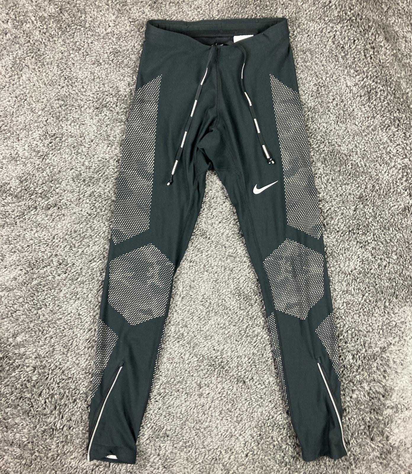 Nike Men's Running Tights Black Reflective Dri-FIT Compression Pants Sz XS