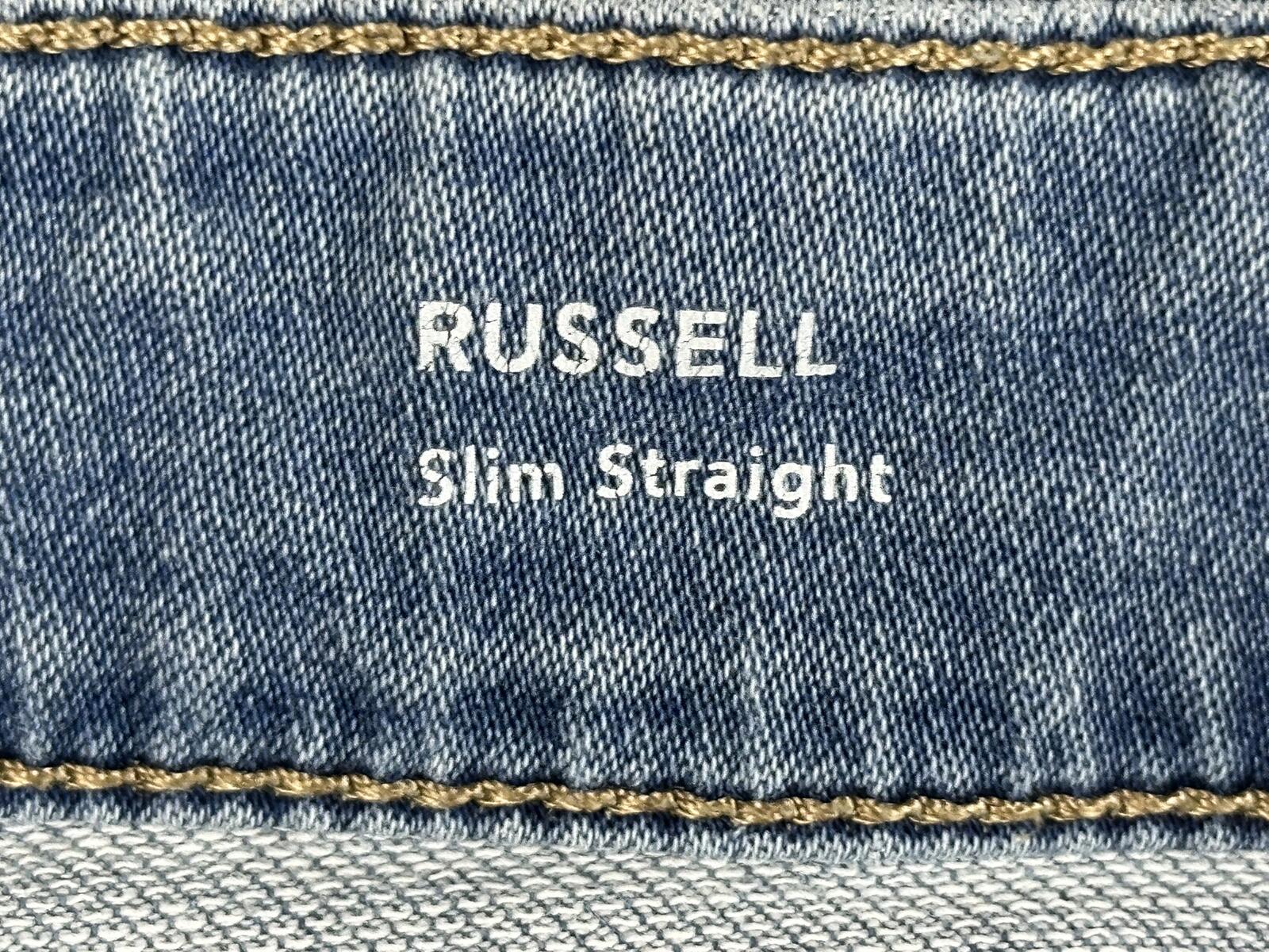 DL1961 Russell Slim Straight Jeans Mens Light Wash Stretch 32x34 (Fits 33x29)