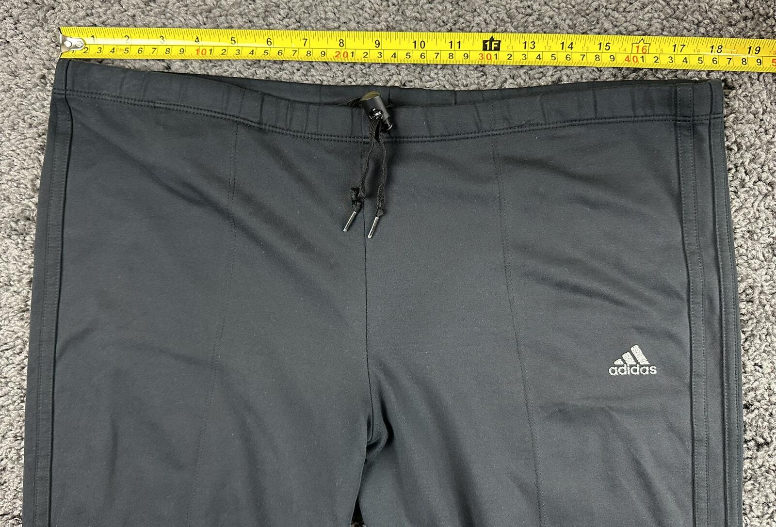 Adidas Vintage Womens Track Pants Black Yoga Flare Seam AF5001 3 Stripe  Medium