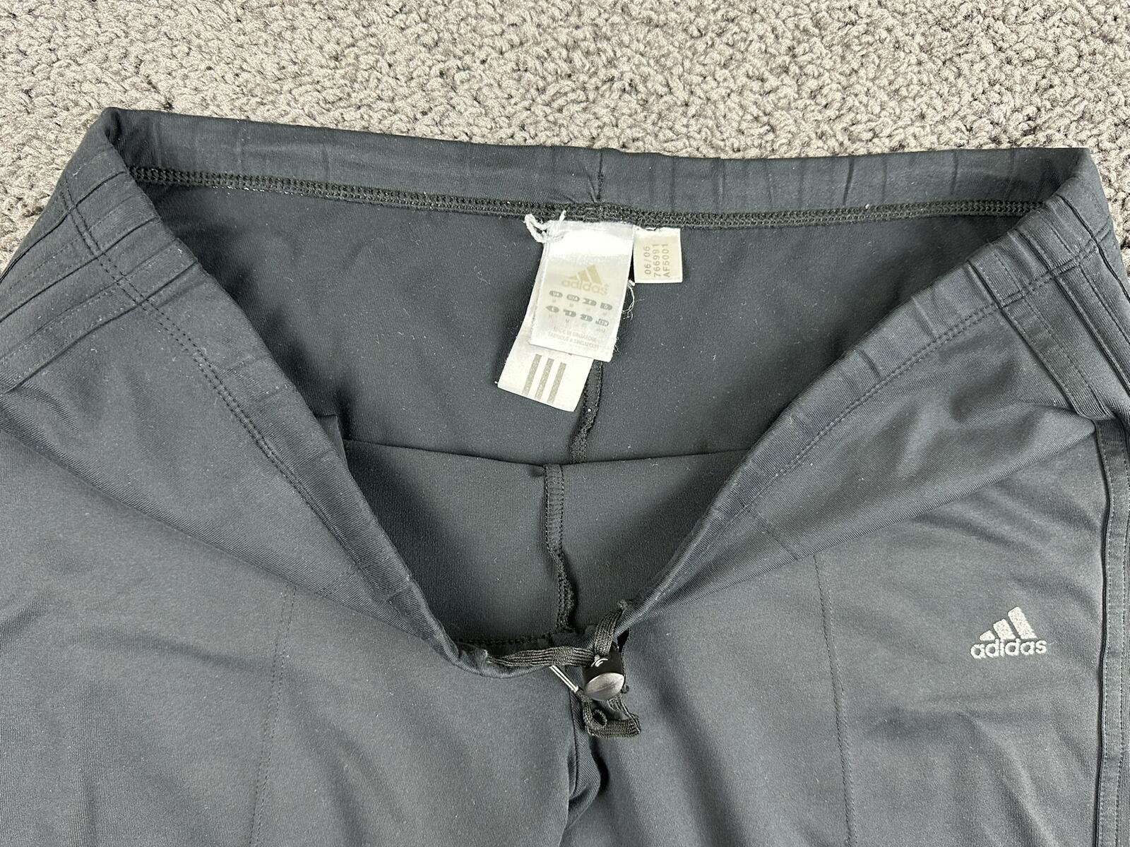 Adidas Vintage Womens Track Pants Black Yoga Flare Seam AF5001 3 Stripe  Medium