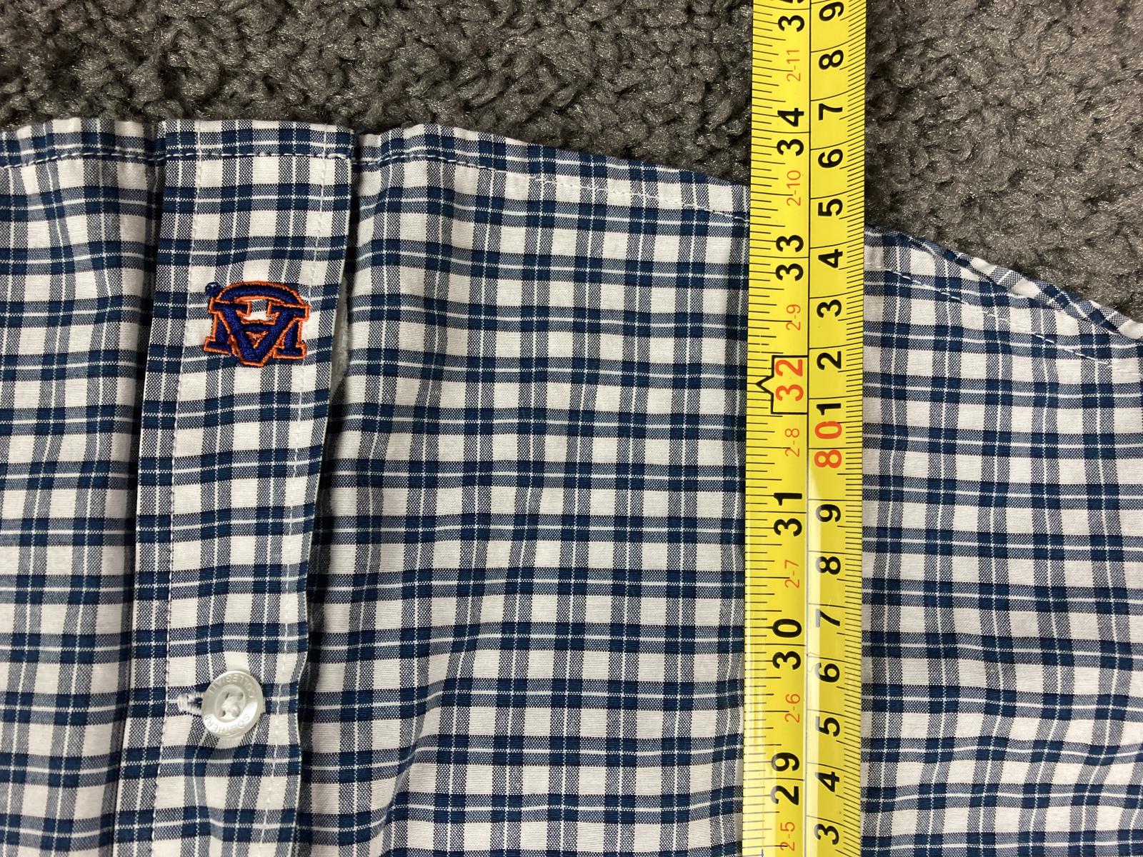Southern Collegiate Auburn Tigers Gingham Shirt Men's Pima Cotton Blend Sz 2XL