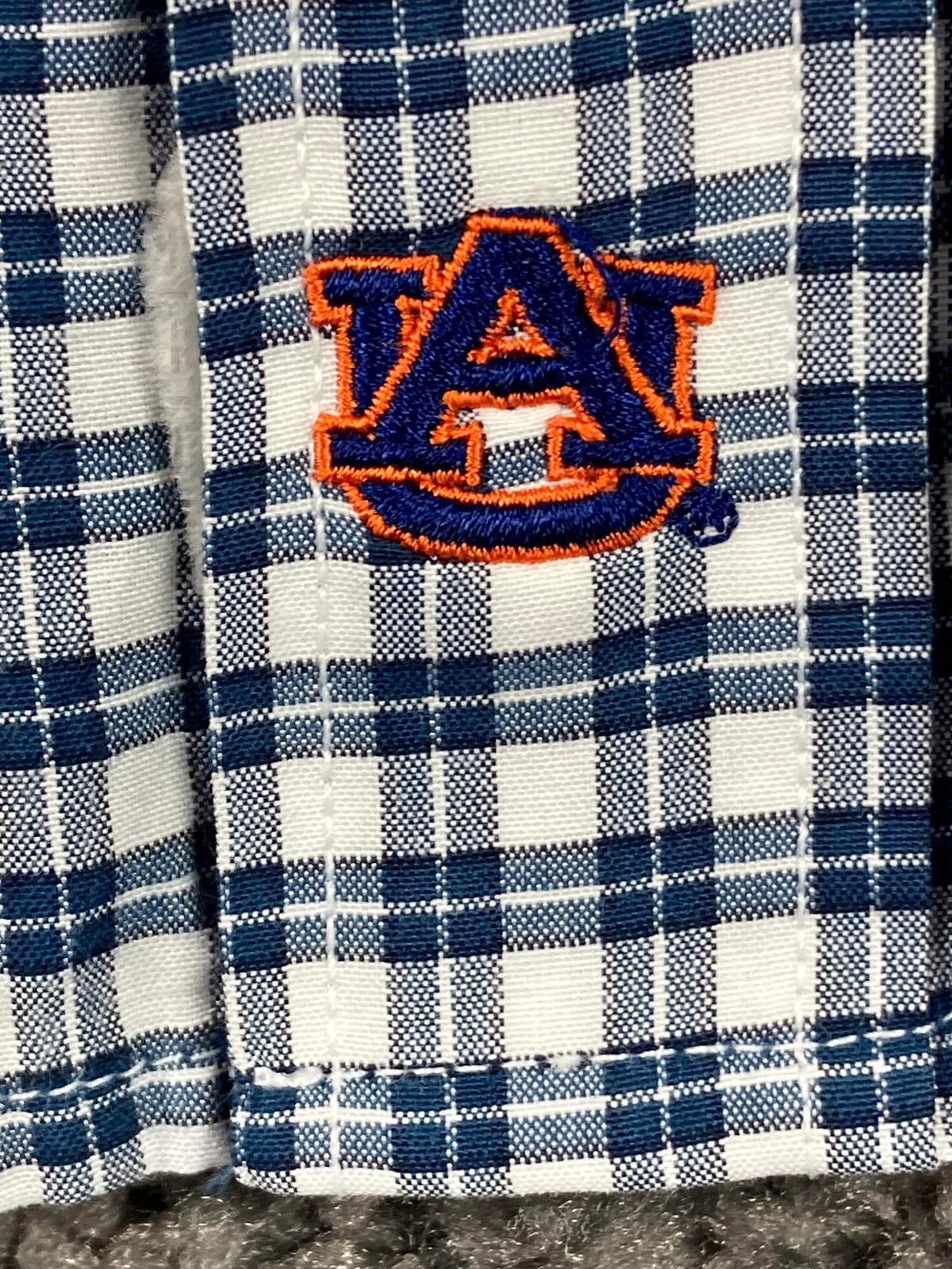 Southern Collegiate Auburn Tigers Gingham Shirt Men's Pima Cotton Blend Sz 2XL