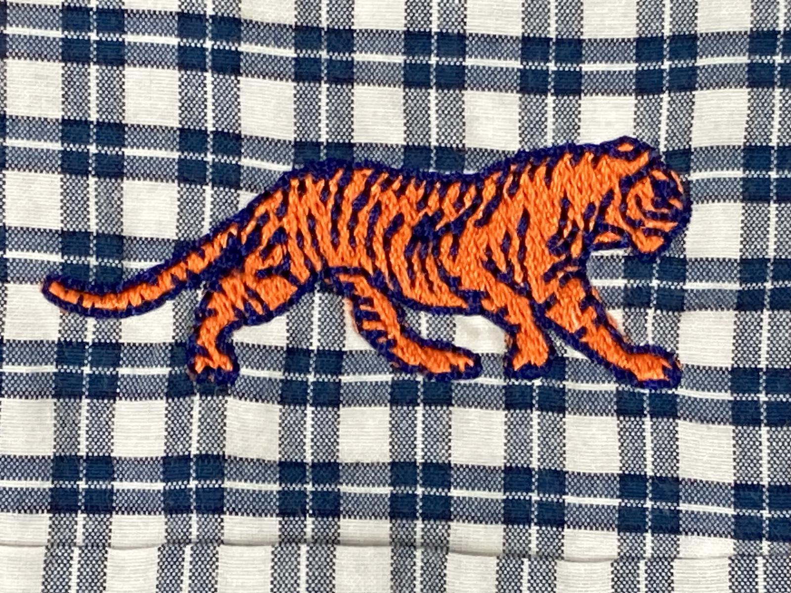 Southern Collegiate Auburn Tigers Gingham Shirt Men's Pima Cotton Blend Sz 2XL
