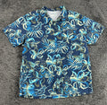 Columbia PFG Trollers Best Fishing Shirt Mens Blue Marlin Tropical S/S  XL