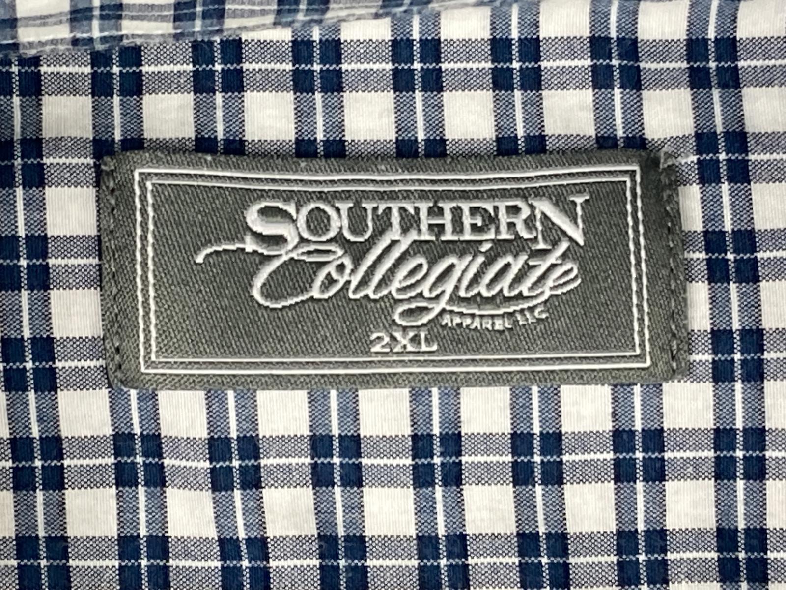 Southern Collegiate Auburn Tigers Gingham Shirt Men's Pima Cotton Blend Sz 2XL