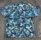 Columbia PFG Trollers Best Fishing Shirt Mens Blue Marlin Tropical S/S  XL