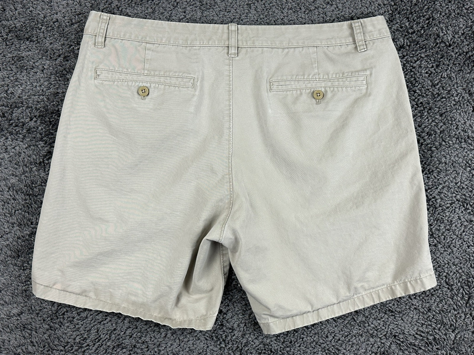 Bonobos Mens Stretch Washed Chino Shorts Khaki Tan Flat Front 7 Inseam Size 36