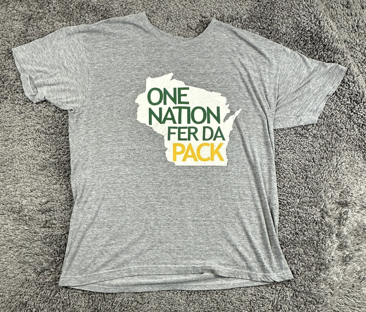 American Apparel Green Bay Packers One Nation Fer Da Pack Tri Blend Shirt Sz XL