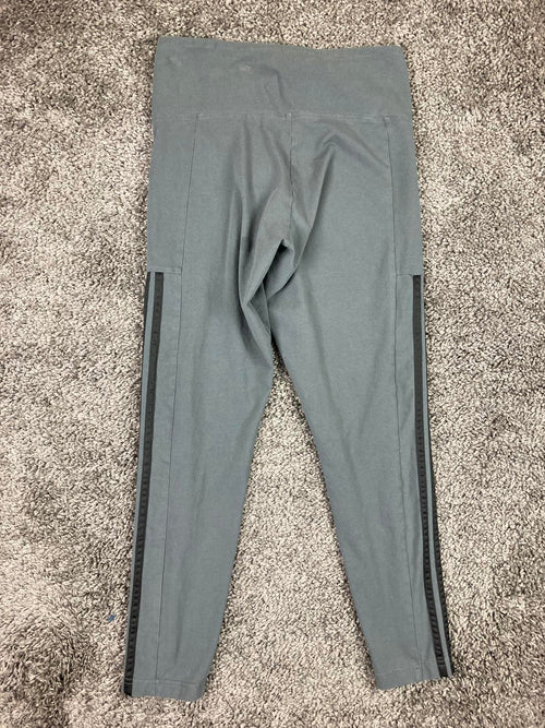 Adidas Women's Essentials 3-Stripe 7/8 Cotton Tights Gray High Rise Size M