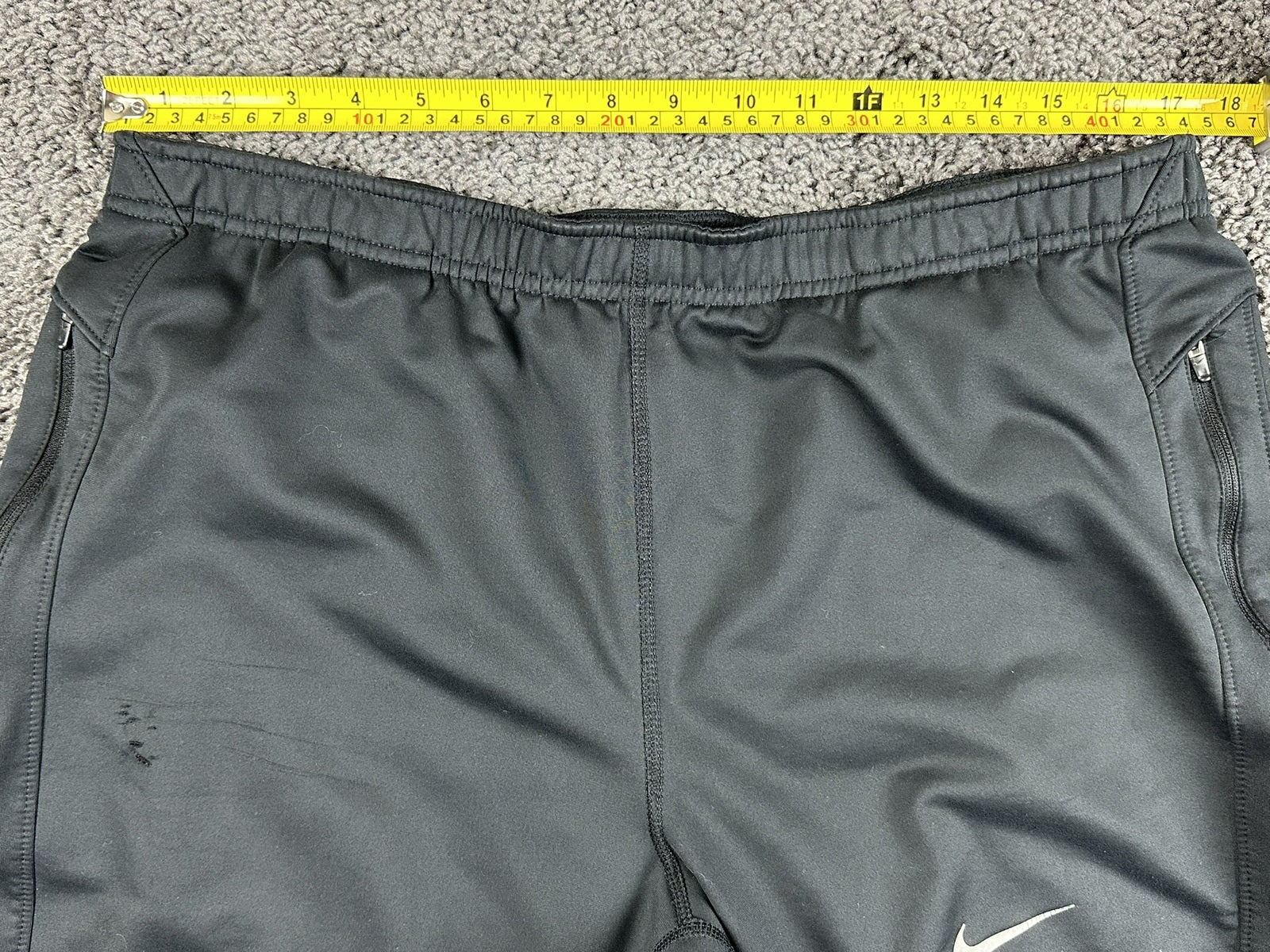 Nike Mens Therma Dri-Fit Fleece Running Pants Thermal Joggers Black Zip Cuffs XL