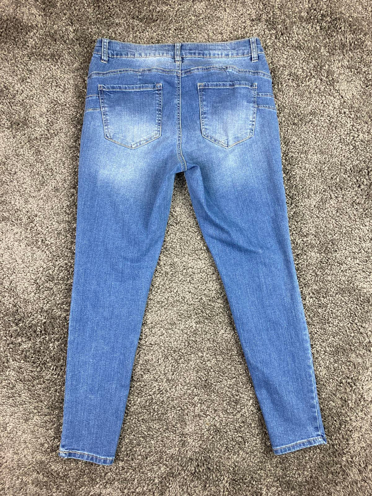 d.jeans Women’s Button Fly Skinny Jeans Size 10 Blue Stretch Denim