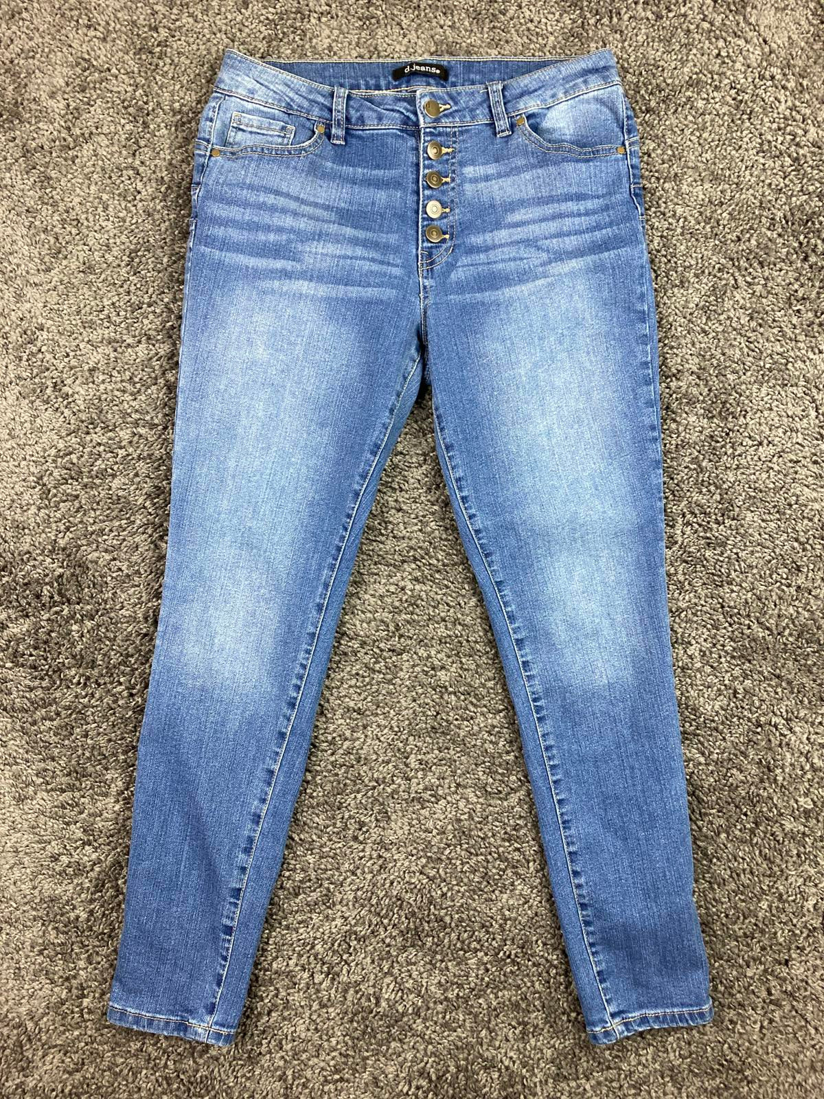 d.jeans Women’s Button Fly Skinny Jeans Size 10 Blue Stretch Denim