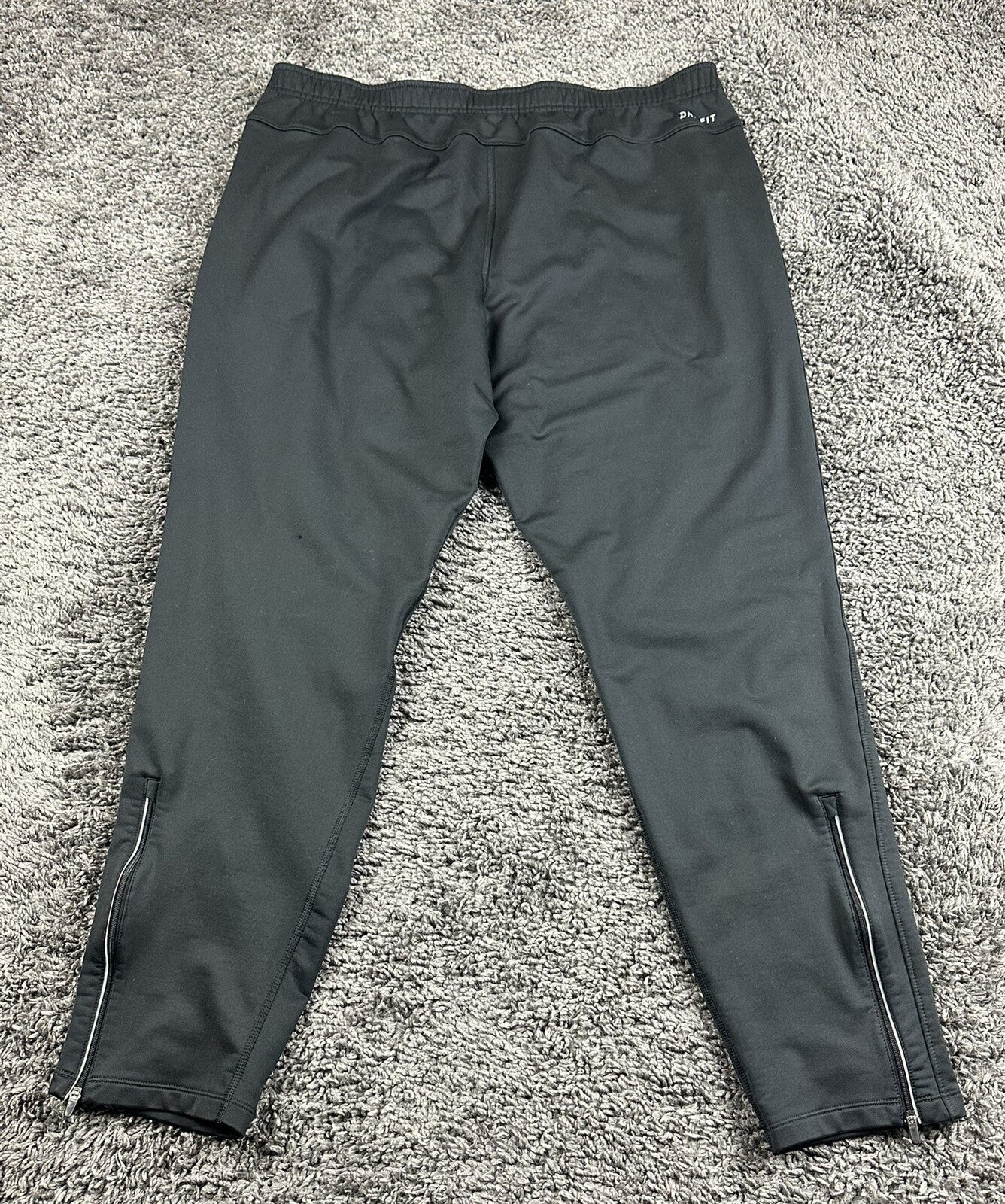 Nike Mens Therma Dri-Fit Fleece Running Pants Thermal Joggers Black Zip Cuffs XL