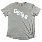 G-Star Raw T-Shirt Mens Gray Logo Graphic Short Sleeve Sustainable Cotton Sz L