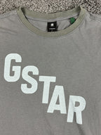 G-Star Raw T-Shirt Mens Gray Logo Graphic Short Sleeve Sustainable Cotton Sz L